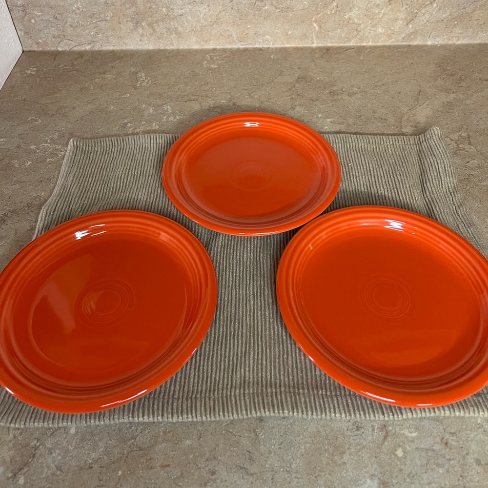 Fiestaware Vibrant Orange bread Plate Trio